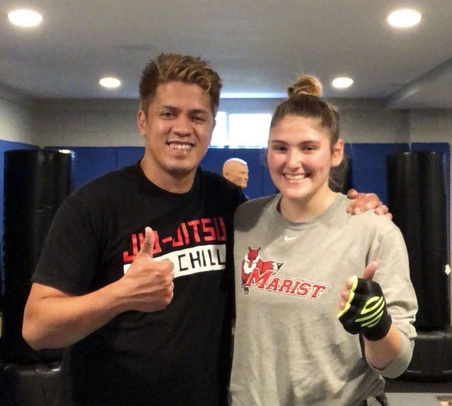 Coach Mike with a client after a training session at Wolf's Den